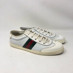 Gucci Sneakers White Retro Low Leather Tennis Shoes 204288 Size EU 37 (US 6.5)